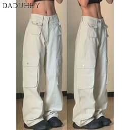 Thumbnail Quần dài DADUHEY lưng cao ống rộng nhiều túi size lớn phong cách đường phố Mỹ mới 2