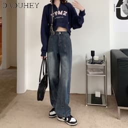 Thumbnail Quần jean DADUHEY dáng rộng phong cách Mỹ cổ điển cao cấp size lớn 2