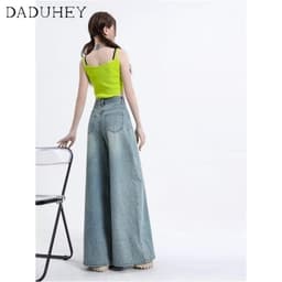 Thumbnail DaDuHey New American Ins High Street Stretch Jeans Niche High Waist Loose Wide Leg Pants Large Size Trousers 3