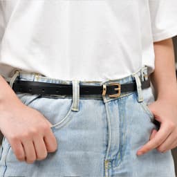 Thumbnail Aijolen Thắt Lưng Da PU Màu Đen Kiểu Dáng Đơn Giản Cho Nữ 1