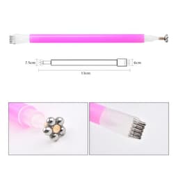 Thumbnail Nam châm ANNIES đen 3D hình trụ mạnh mẽ hai đầu tạo hiệu ứng mắt mèo cho keo dán trang trí móng tay nghệ thuật 3