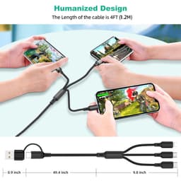 Thumbnail Dây cáp sạc nhanh HDOORLINK 5 trong 1 3A USB A / C sang điện thoại Type-C / Micro USB / nhẹ thích hợp cho IOS Android 2