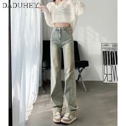 Thumbnail Quần jean DADUHEY lưng cao dáng rộng phong cách thời trang Mỹ ấn tượng cho nữ 3