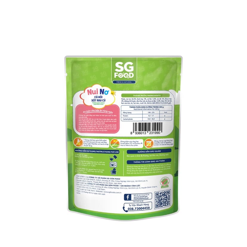 Ảnh Nui nơ Cá hồi xốt rau củ Sài Gòn Food 200g 4