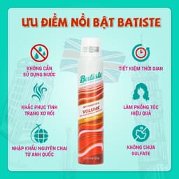 Thumbnail Dầu Gội Khô Batiste Dry Shampoo Loại Bỏ Dầu Nhờn, Nhiều Hương 50ml/200ml Phồng Tóc Tức Thì Daily Beauty 3