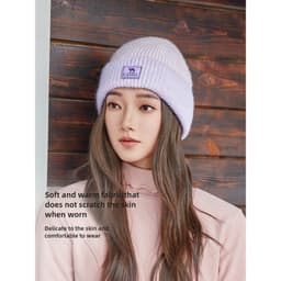 Thumbnail Camel CROWN Màu Sắc Phù Hợp Với Mũ Dệt Kim Trượt Tuyết Ấm Áp Mũ Len Chống Gió 4