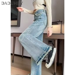 Thumbnail Quần jeans DADUHEY cạp cao dáng rộng phong cách Mỹ thời trang cổ điển 4