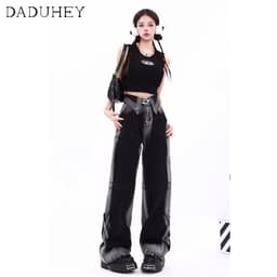 Thumbnail DaDuHey New American Ins High Street Retro Thin Jeans Niche High Waist Loose Wide Leg Pants Trousers 4