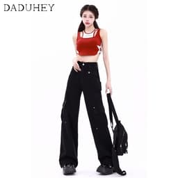 Thumbnail DaDuHey New American Ins High Street Retro Workwear Casual Pants Niche High Waist Loose Wide Leg Pants Trousers 4