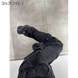 Thumbnail DaDuHey New American Ins High Street Multi-pocket Casual Overalls Niche High-waisted Wide-leg Pants 4