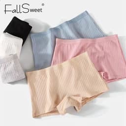 Thumbnail Fallsweet Quần Lót Boxer cotton Lưng Vừa Mềm Mại Màu Trơn Chống Liền Mạch Gợi Cảm Cho Nam Và Nữ 1