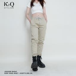 Thumbnail Quần jogger kaki co giãn KQSTYLING premium Kem Vàng nhạt 2