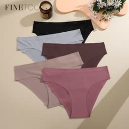 Thumbnail Quần lót FINETOO mềm không đường may màu trơn thoải mái cho nữ 4