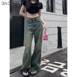 Thumbnail Quần jeans DADUHEY ống rộng lưng cao phong cách đường phố Mỹ thời trang cao cấp 2023 1