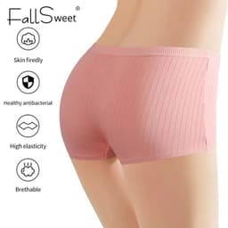 Thumbnail Fallsweet Quần Lót Boxer cotton Lưng Vừa Mềm Mại Màu Trơn Chống Liền Mạch Gợi Cảm Cho Nam Và Nữ 4