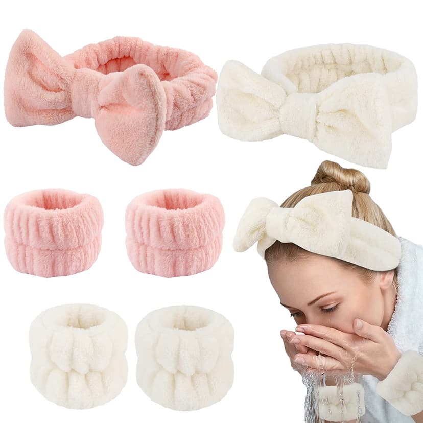 Ảnh Bộ 3 băng đô nhung san hô AIJOLEN chống nước khi rửa mặt / trang điểm 2
