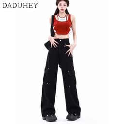 Thumbnail DaDuHey New American Ins High Street Retro Workwear Casual Pants Niche High Waist Loose Wide Leg Pants Trousers 2