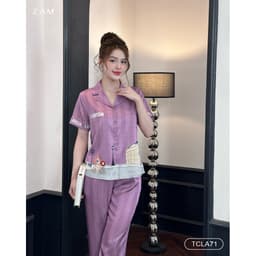 Thumbnail BỘ MẶC NHÀ ZAM - TCLA71 - BỘ NGẮN TAY QUẦN DÀI LAVISH TÍM 4