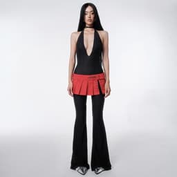 Thumbnail BB Plunge Neck Lace Jumpsuit - Jumpsuit ren ống loe cổ V sâu TATICHU 3