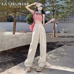 Thumbnail Quần jean DADUHEY phong cách cổ điển đường phố cao cấp Mỹ ống rộng cạp cao cỡ lớn 3