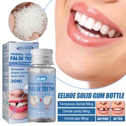 Thumbnail EELHOE Phục hồi nha khoa mới Bộ dụng cụ sửa chữa răng tạm thời Keo răng giả và khoảng trống Răng giả Keo rắn Răng giả Dính Nhựa Keo Trang điểm Răng giả Sửa đổi Nhựa 30ml 2