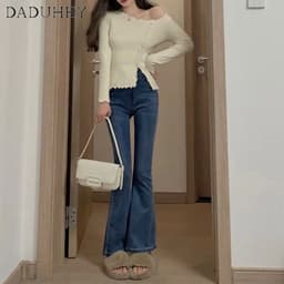 Thumbnail Quần jeans DADUHEY ống rộng lưng cao phong cách đường phố cao cấp 4