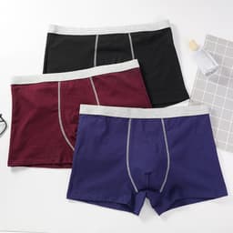 Thumbnail Quần Lót boxer cotton Không Đường May Màu Sắc Đơn Giản Cho Nam Giới Có Size xl-4xl 3