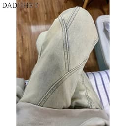 Thumbnail Quần jean DADUHEY ống đứng lưng cao phong cách đường phố Mỹ cổ điển cao cấp cỡ lớn 4