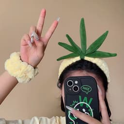 Thumbnail Aijolen Băng Đô Cài Tóc Vải Bông Họa Tiết Dâu Tây / Dứa Hoạt Hình Dễ Thương Dùng Khi Rửa Mặt 3