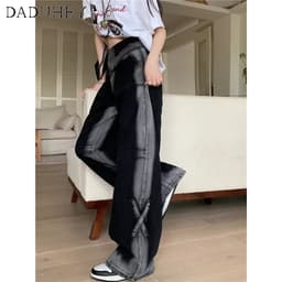Thumbnail Quần jean DADUHEY dài mỏng ống rộng thoải mái cạp cao thời trang retro đường phố cao cấp kiểu Mỹ 3