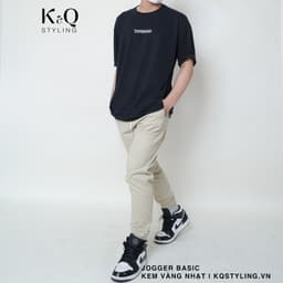 Thumbnail Quần jogger kaki co giãn KQSTYLING premium Kem Vàng nhạt 1