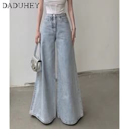 Thumbnail Quần dài DADUHEY size lớn ống rộng thoải mái cạp cao thời trang retro đường phố cao cấp kiểu Mỹ 2