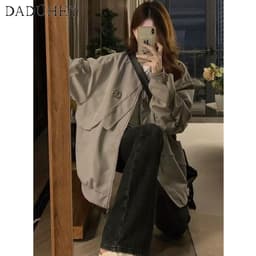 Thumbnail Quần jeans DADUHEY ống loe lưng cao phong cách đường phố Mỹ cao cấp cỡ lớn 2