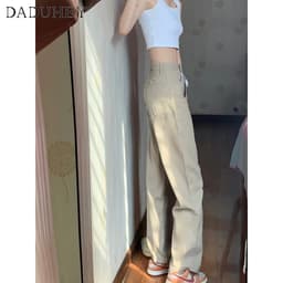 Thumbnail DaDuHey New American Ins High Street Khaki Casual Pants Niche High Waist Loose Wide Leg Pants plus Size Trousers 3