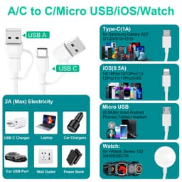 Thumbnail Dây cáp sạc HDOORLINK từ tính 6 trong 1 thích hợp cho i-watch series 8 / 7 / 6 / se / 5 / 4 / 3 / 2 / 1 2