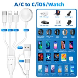 Thumbnail Dây cáp sạc HDOORLINK từ tính 6 trong 1 thích hợp cho i-watch series 8 / 7 / 6 / se / 5 / 4 / 3 / 2 / 1 3