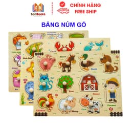 Thumbnail Đồ Chơi - Bảng Ghép Hình Núm Gỗ Nhiều Chủ Đề Cho Bé - Sanbooks 1