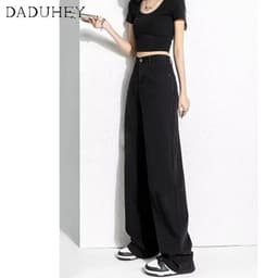 Thumbnail Quần jeans DADUHEY ống rộng lưng cao phong cách đường phố Mỹ cổ điển cao cấp cỡ lớn 3