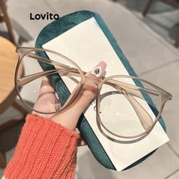 Thumbnail Mắt kính Lovito đa năng phong cách thường ngày cho nữ LFA03238 (cà phê/ nâu/ xám/ đen) 2