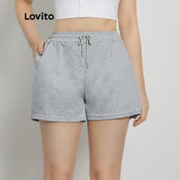 Thumbnail Quần short nữ Lovito L00242 lưng thun thiết kế rút dây thời trang năng động cho nữ nhiều màu sắc tùy chọn 4
