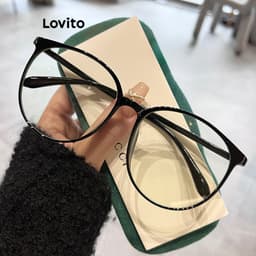 Thumbnail Mắt kính Lovito đa năng phong cách thường ngày cho nữ LFA03238 (cà phê/ nâu/ xám/ đen) 1
