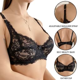 Thumbnail Ecmn Gợi Cảm Tinh Tế Ren Nữ Áo Ngực Không Đệm Plus Kích Thước Vòng Thép Đẩy Lên Áo Ngực Rỗng Ra Bralette 2