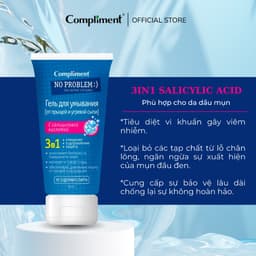 Thumbnail Gel Rửa Mặt Compliment No Problem Sạch Sâu Ngừa Mụn, giảm viêm 200ml 3
