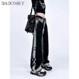 Thumbnail Quần jeans DADUHEY ống rộng phong cách đường phố Mỹ cổ điển cao cấp 2