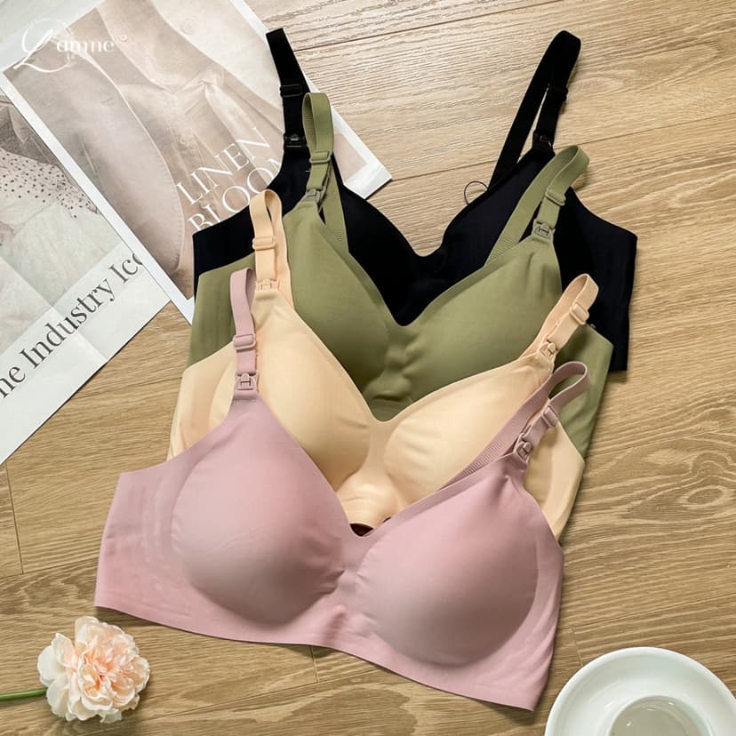 Ảnh Áo lót bầu nhẹ chống chảy xệ trước và sau sinh không gọng có dây treo hỗ trợ nâng ngực, mút thạch A25 L'amme 1