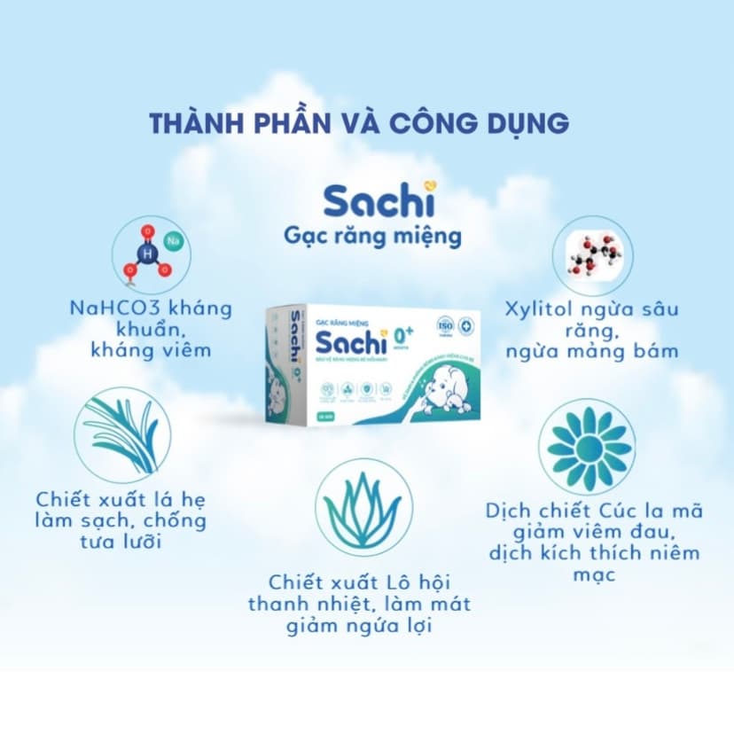 Ảnh Combo 2 Hộp Gạc Răng Miệng Cho Bé Mọc Răng SACHI Hộp 30 Gói An Toàn Tiện Lợi, Vệ Sinh Hàng Ngày Ngăn Ngừa Sâu Răng 4