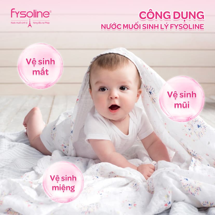 Ảnh Combo 2 Nước muối sinh lý Fysoline nhập khẩu Pháp vệ sinh mắt, mũi, miệng cho bé (Hộp hồng 40 ống x5ml) 3