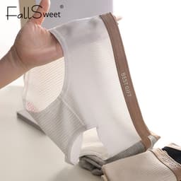 Thumbnail Fallsweet Quần Lót Cotton Thời Trang Cho Nữ Giữa Eo Thoáng Khí Ren Quần Lót Plus Kích Thước Thoải Mái Đồ Lót Mông Nâng 3