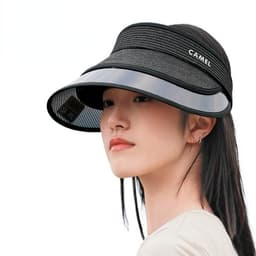 Thumbnail CAMEL CROWN Rỗng Top Mũ Chống Nắng Thoáng Khí Chống Tia Cực Tím Lớn Vành Rơm Dệt Mũ Chống Nắng 1