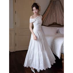 Thumbnail JOVEN Đầm Nữ Liora Phối Hai Chất Liệu Họa Tiết Hoa Vai Phải 1